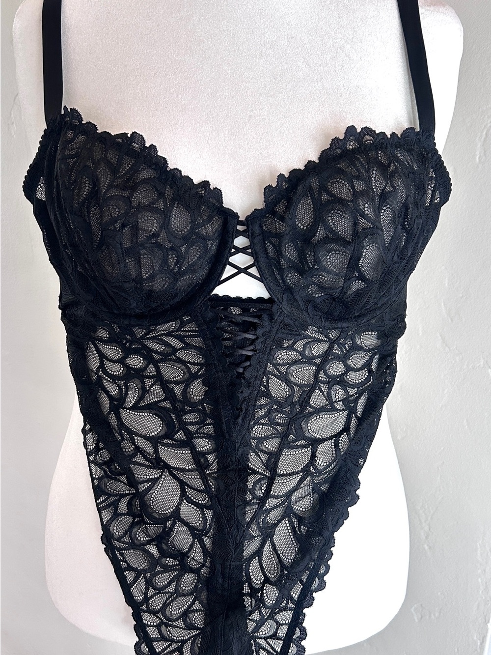 Savage X Fenty Not Sorry Lace Underwire Teddy Black Caviar NWT 2X (18-20)